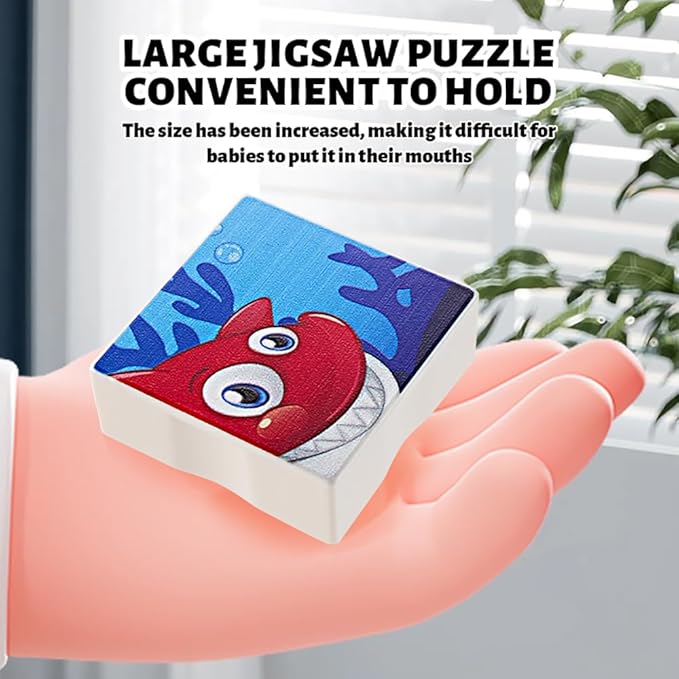 Anzikfoy 48 Piece Toy Building Jigsaw Puzzle Sets, 2 in 1 Ocean Theme Boys Girls Puzzles Building Block with Reusable Drawing Board Set for Toddlers Ages 1-3 and Kids 3+ Year Old