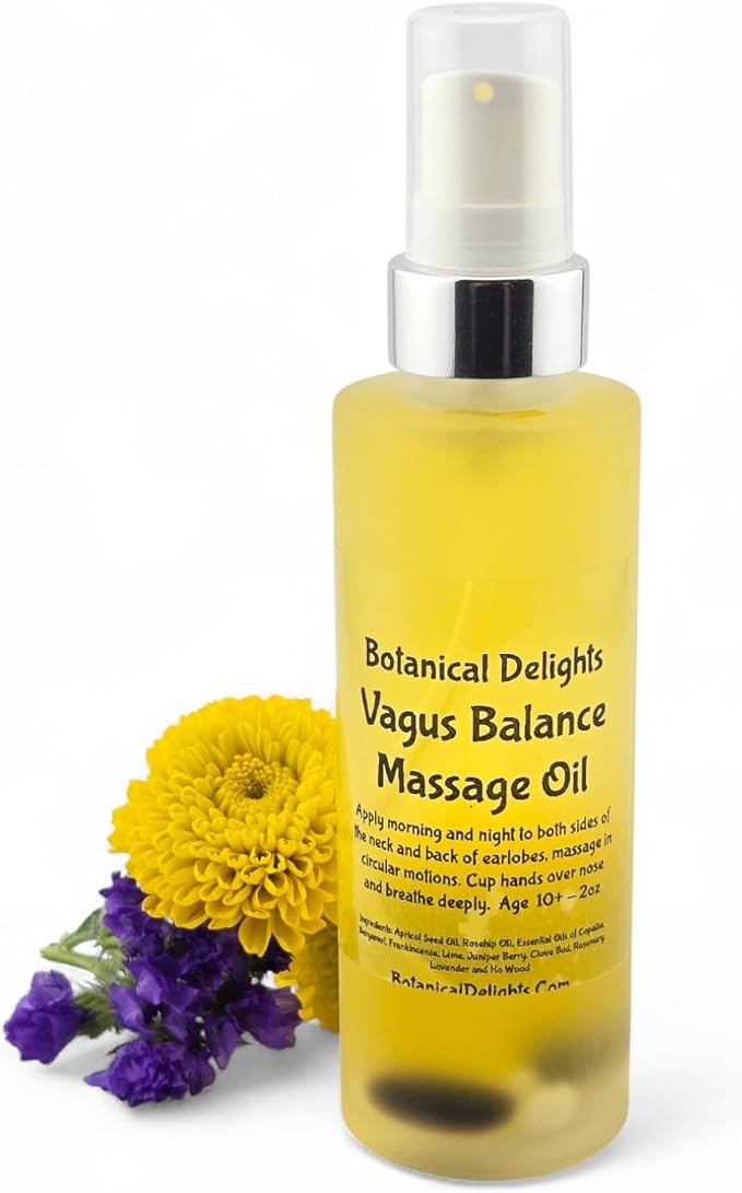 Vagus Balance Massage Oil – Calming Body Oil with Essential Oils – Aromatherapy for Stress Relief, Grounding and Nerve Support