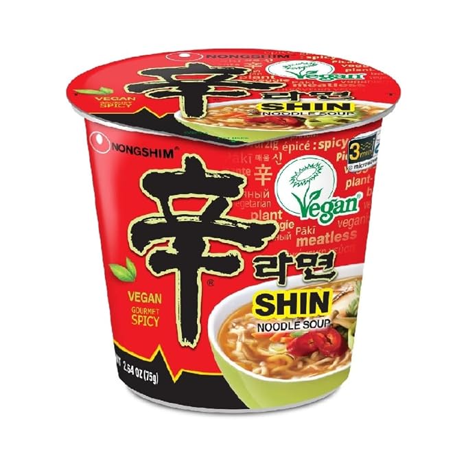 Nongshim Shin Ramyun Vegan,2.64 Ounce,(Pack of 12)