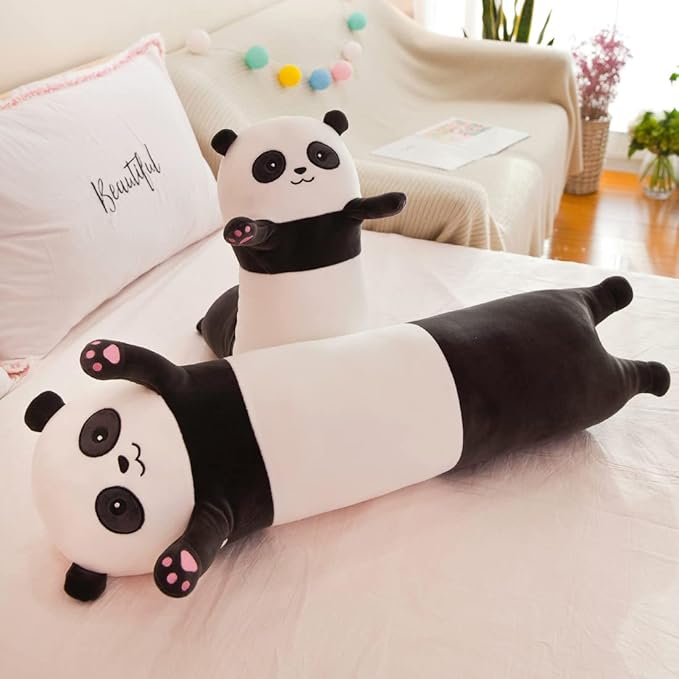 Soft Panda Plush Pillow, Cute Long Stuffed Animal Pillow for Kids & Girlfriend (35.4inch/90cm)