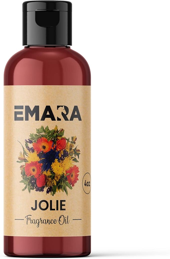 EMARA All Natural Floral Jolie Essential Oil for Diffusers, Skin Care, Aromatherapy Fragrance Oil, Organic Therapeutic Grade 4 fl oz