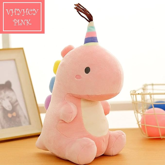 Stuffed Animal Plush Toys, Cute Dinosaur Toy, Soft Dino Plushies for Kids Plush Doll Gifts for Boys Girls (Pink, 19.7 Inch)