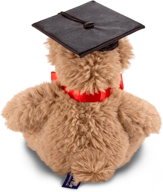 Vermont Teddy Bear Graduation Bear 13 Inches | Graduation Bears Class of 2025 with Black Cap and Red Bow, Designed in USA | Super Soft Collection
