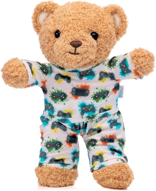 Zip N' Bear Soft Plush Teddy Bear Stuffed Animal with Gamers Galaxy Pajamas - Zippy The Bear Cute Cuddly Plush Toy, Perfect Sensory Teddy for Kids, Toddlers - Adorable Gift & Bedtime Companion