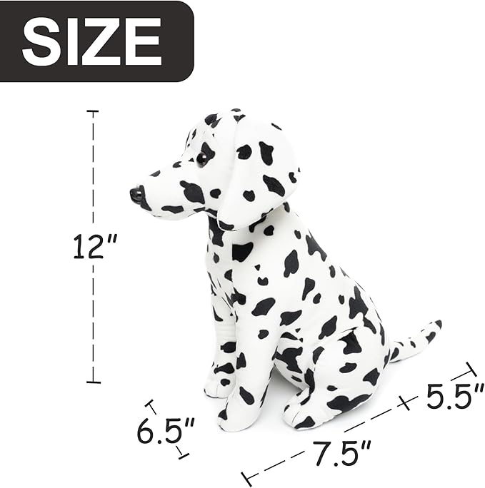 Dalmatian Stuffed Animals, Stuffed Dalmatian, Stuffed Puppy Dog Plush Toys for Boy Girl Kids Birthday, 12 inches