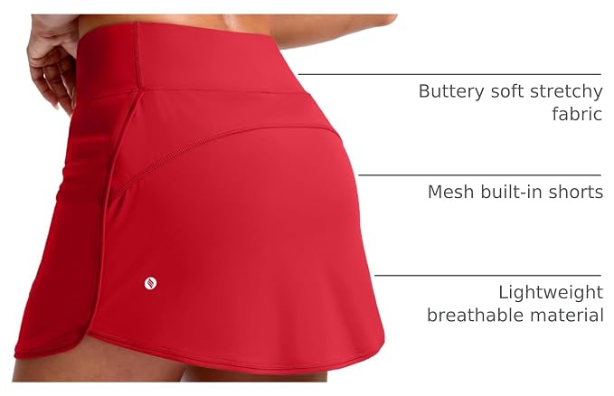 Skorts for Women with Pockets High Waisted Golf Skirts | Built-in Shorts, A Line, Athletic, Casual, Pickleball, Tennis Skirt