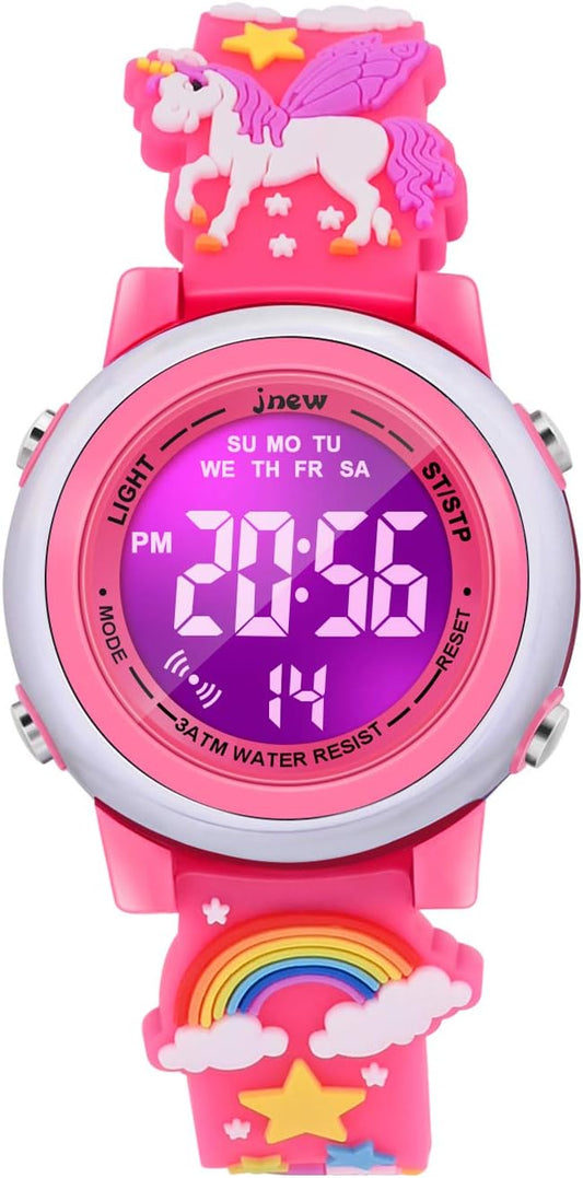3D Cartoon Waterproof Watches for Girls with Alarm - Best Toys Gifts for Girls Age 3-12