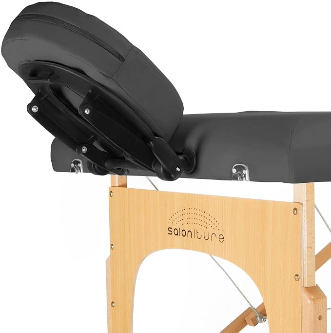 Saloniture Professional Portable Folding Massage Table with Carrying Case - Dark Gray