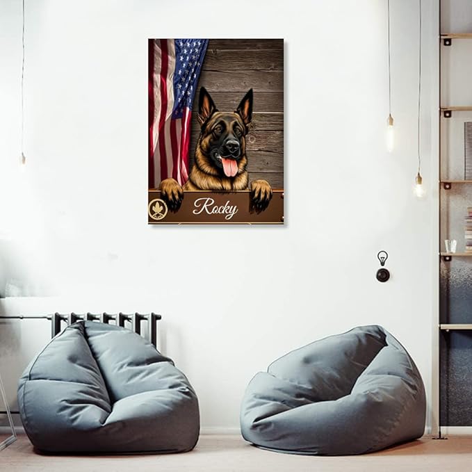 Custom Wooden Jigsaw Puzzles with Your Dog's Name on Belgian Malinois Art Print - 300 500 1000PCS Puzzles Game and Home Wall Decor