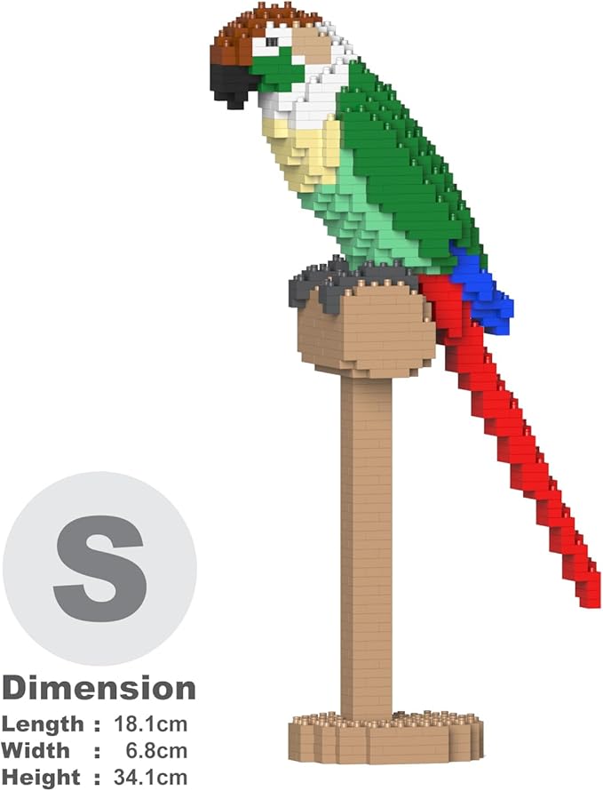 JEKCA Green Cheek Conure 01S-M01 | Parrot Plastic Building Blocks | Age 14+