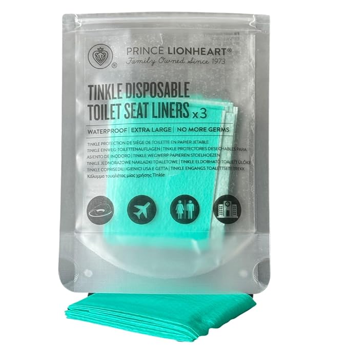 Prince Lionheart Disposable Toilet Seat Liners for Tinkle to Go - Toilet Seat Potty Covers for Kids and Toddlers, Disposable Toilet Seat Covers for Travel, Potty Training - 36 Pack, Color May Vary