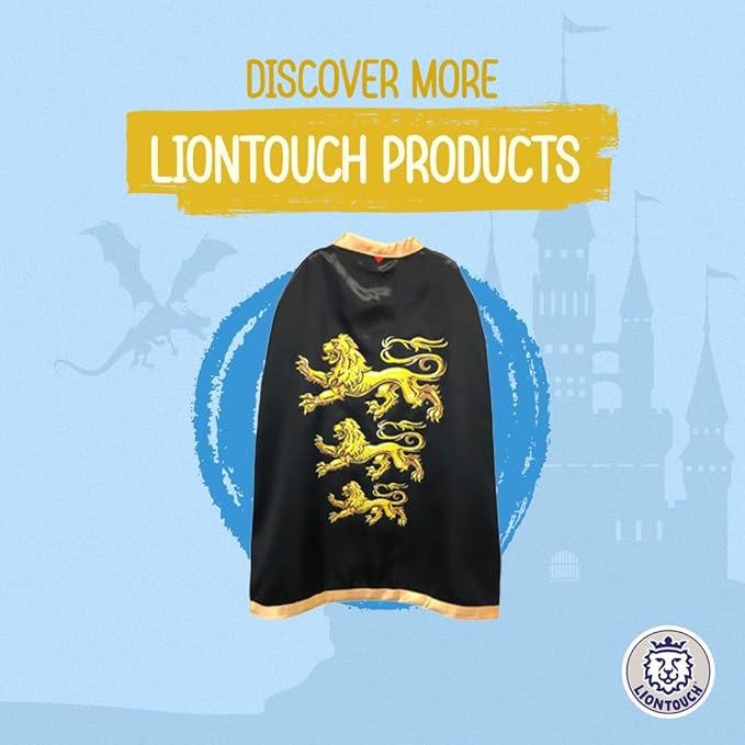 Liontouch - Triple Lion King Foam Sword, Shield & Crown for Boys – Age 3-8 Years | Medieval Toy Set for Pretend Play | Safe Weapons & Battle Accessories for Kids’ Dress Up, Cosplay & Royal Costumes
