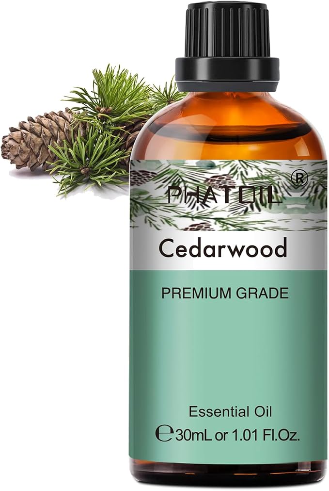 Cedarwood Essential Oil, 1.01Fl.Oz (30ML) PHATOIL Pure Essential Oil Singles for Aromatherapy Diffusers, Humidifiers, Great for DIY Candle and Soap Making, Gift for Friend
