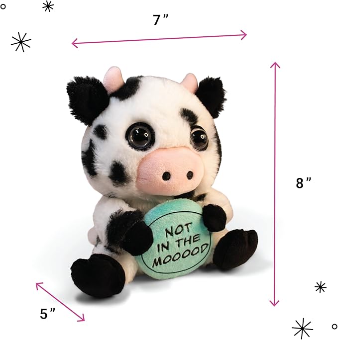 Cow Plushie - Not in The Mooooood Sassy Cow Plush, Gift for Animal Lovers, Cute Plush Toy for Gifting
