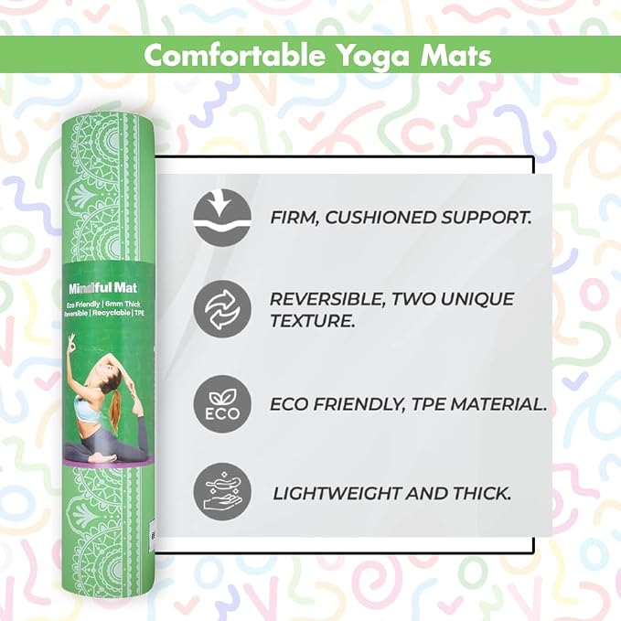 HOME ARCHIVE Premium Yoga Mat 6mm Print Reversible Extra Thick and Large Non Slip Exercise & Fitness Mat for All Types of Yoga Pilates & Floor Workouts (78" x 24" x 6mm Thick)