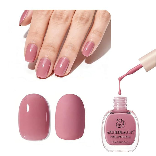 AZUREBEAUTY Valentine's Nail Polish, Hazy Rose Quick Dry Nail Lacquer Natural Strengthening Treatment Kit DIY Salon at Home Women Gifts 0.34 fl oz