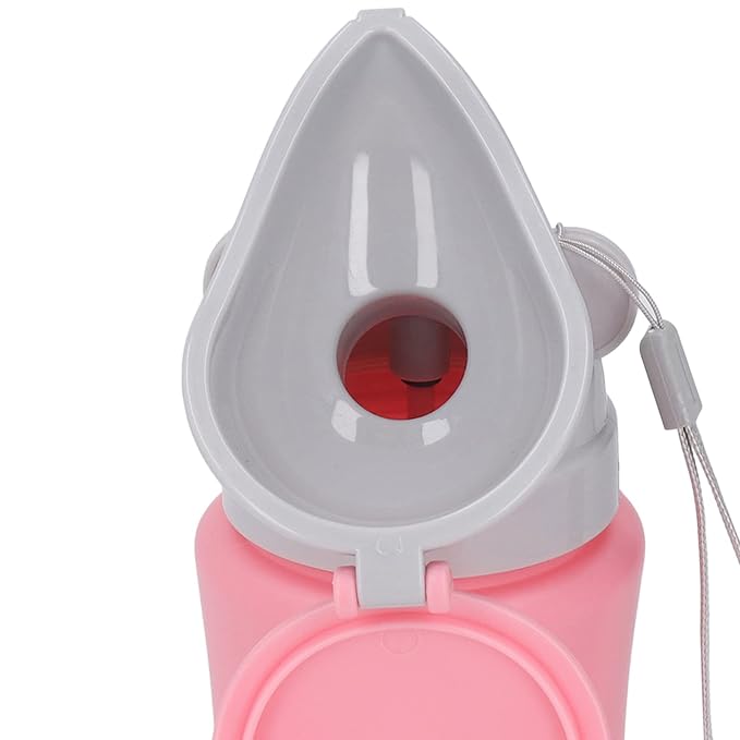 Asixxsix Toddler Urinal Cup, Leakproof Button Design Portable Potty for Boys, Car Potty with Silicone Rings Sealing for Travel Camping (Pink for Girl)