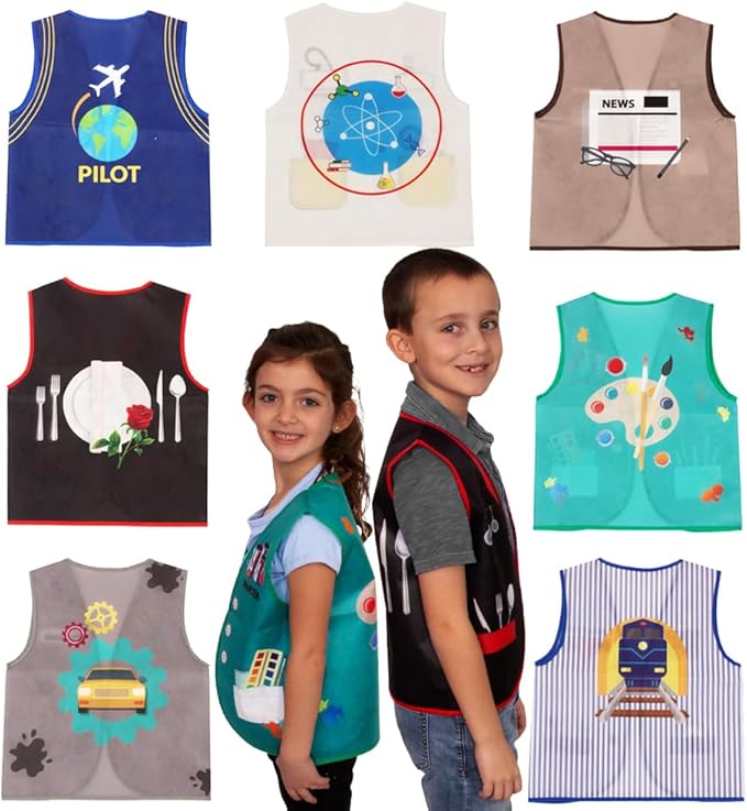 Tigerdoe Dress Up Clothes - 7 Pc - Pretend Play School Set - Career Costumes - Kids Role Play Costume - Occupation Costume