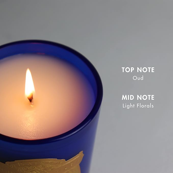SAINT Virgin Mary of Guadalupe Scented Candle, Blue | Includes Prayer and Prayer Coin - Soy Coconut Aromatherapy Candle with 80 Hour Burn Time, Special Edition