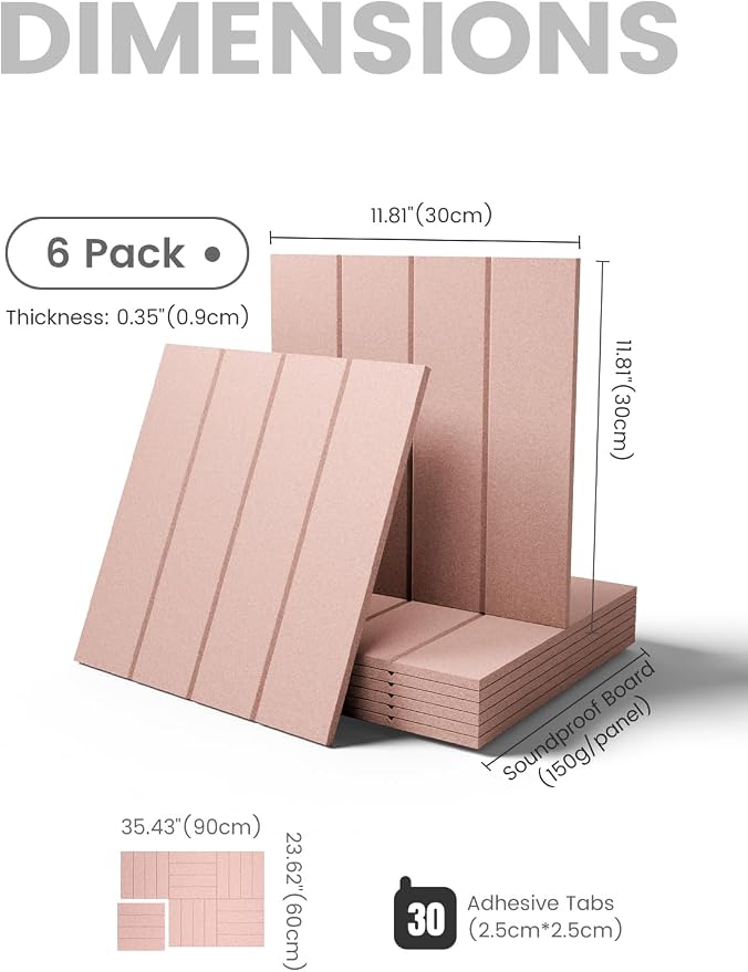 Fluxynara 36" x 24" Large Felt Bulletin Board, Pink | 6 Pack Cork Board Alternative with 30 Safe Adhesive Tabs, Pin Boards for Wall Decor, Home, Office, Classroom,Dorm