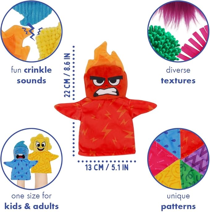 UrbanKiddy's My Emotion Friends | 6 Emotion Sensory Hand Puppets, Interactive Educational Toys for Emotional Growth, Social Skills, Mindfulness in Kids, For Home Classroom Therapy, With Activity Cards