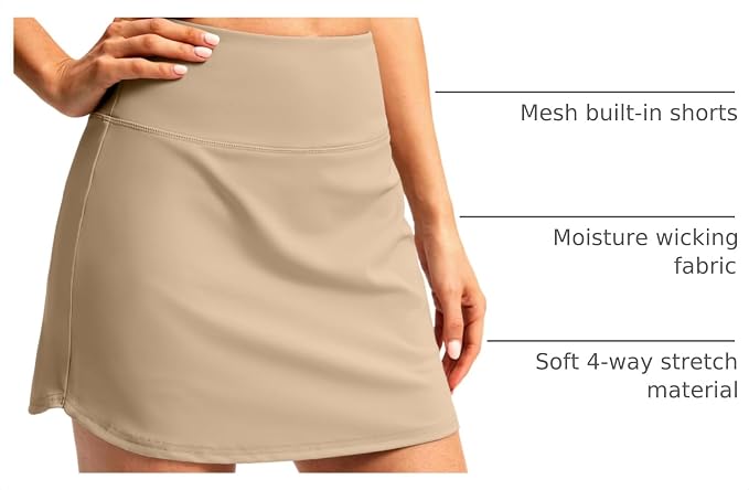 G Gradual 16"/18" Skorts for Women Golf Skirt with 2 Pockets Summer Casual | Built-In Shorts, High Waist, Soft 4-Way Stretch, Breathable Mesh Liner, Tennis Pickleball Athletic Wear, Easy To Match