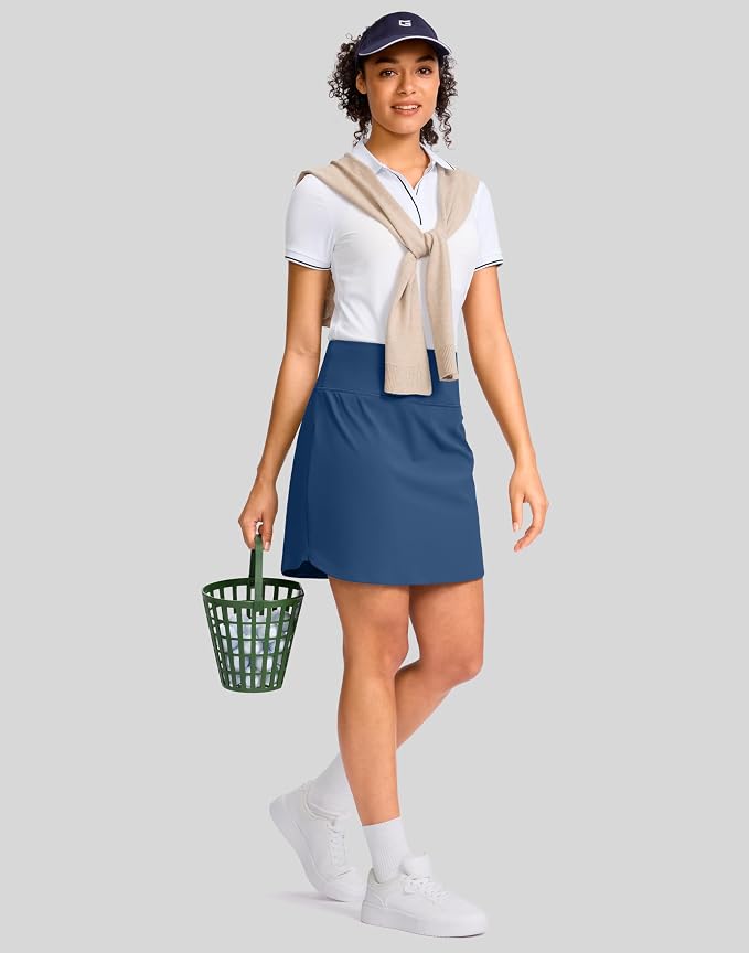 G Gradual 16"/18" Skorts for Women Golf Skirt with 2 Pockets Summer Casual | Built-In Shorts, High Waist, Soft 4-Way Stretch, Breathable Mesh Liner, Tennis Pickleball Athletic Wear, Easy To Match