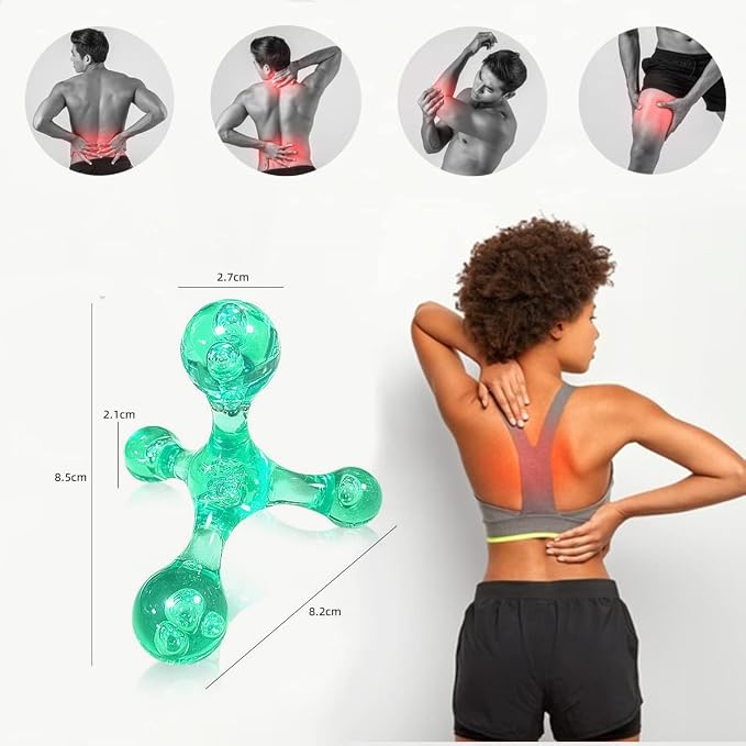 Manual Trigger Point Massage Tool, 2 Pcs 4 Knob Massager Deep Tissue Manual Massager Pressure Point Palm Massage Tool Handheld Back Massagers for Muscle Pain Stress Relief (Pink)