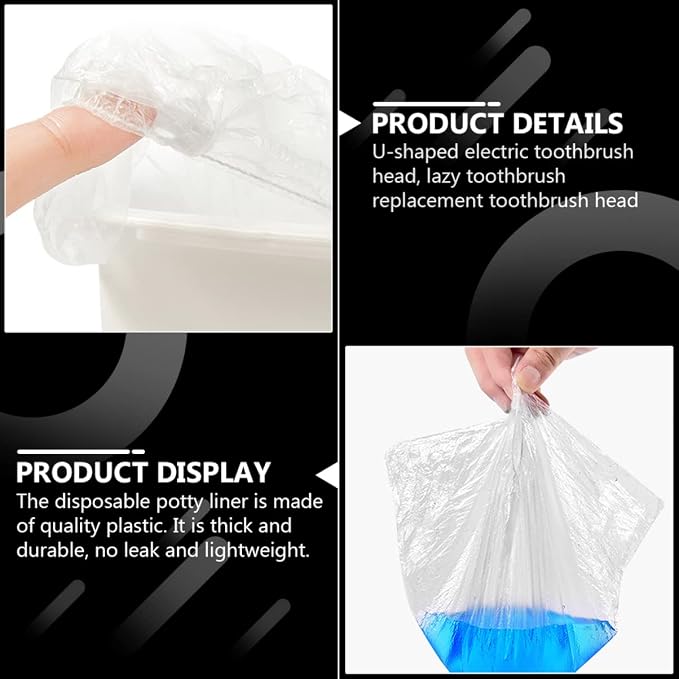 200pcs Cleaning Bags for Portable Potty Seats Travel-friendly Liners for Toddlers and Boy Girl Toilet Liners for Camping and Outdoors