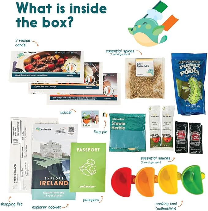 Cooking Kits for Kids - Interactive & Educational Real Kids Cooking Kit with 3 Recipe Cards - (Ireland Edition)