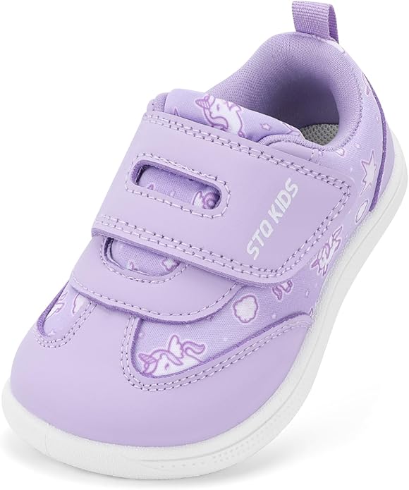 Wide Toe Box Toddler Shoes Zero Drop Boys Girls Barefoot Shoe Non-Slip Little Kids Sneakers for First Walking
