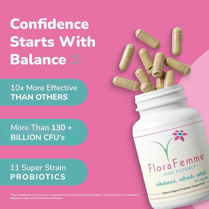 pH Vaginal Probiotics Suppository - Supports pH Balance of Yeast & Bacteria for Feminine Freshness. Supports Restoration of Healthy Vaginal Flora & Eliminates Vaginal Odor