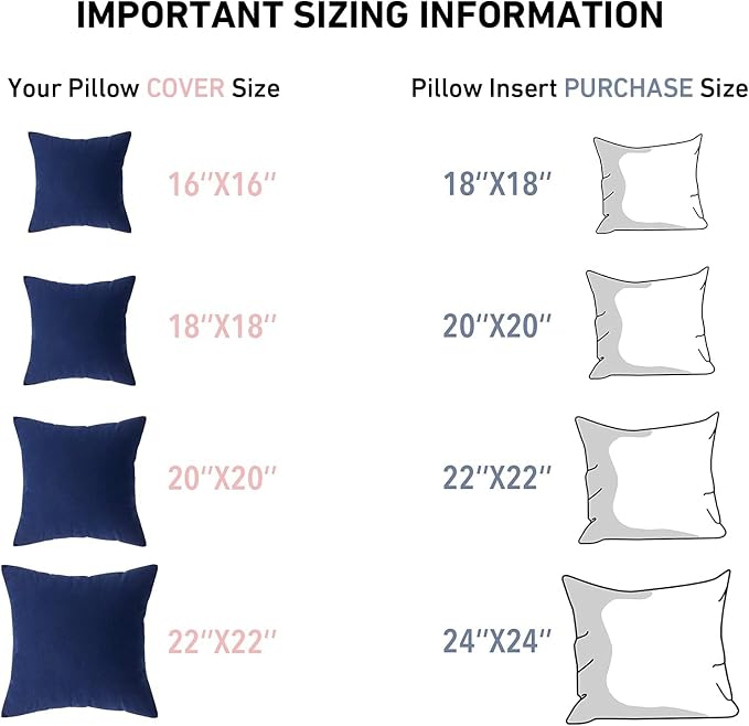 Leeden 20 x 20 Pillow Inserts (Set of 4) - Throw Pillow Inserts with 100% Cotton Cover - 20 Inch Square Interior Sofa Pillow Inserts - Decorative Pillow Insert Pair - White Couch Pillow