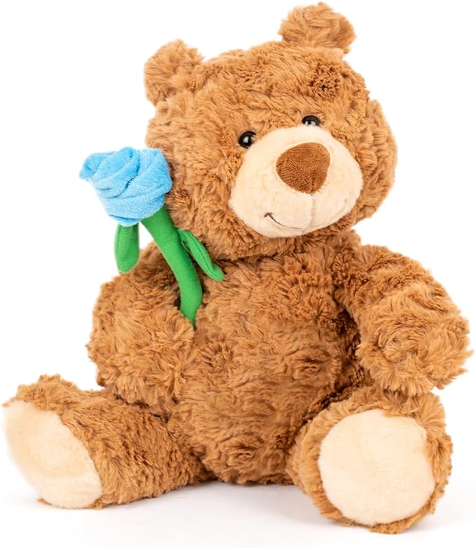 Stuffed Rose Teddy Bear Gifts for Mother's Day, 11''Soft Cute Plush Animal Toy Birthday Present for Her/Girlfriend Lover Mom Kids Gifts Home Decor