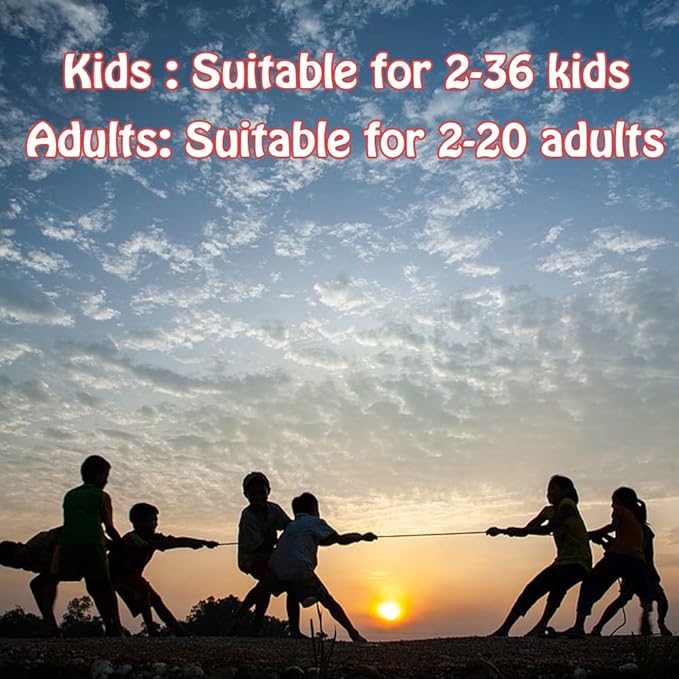 40 Feet Tug of War Rope for Kids and Adults, Outdoor Games Summer Outdoors Yard Backyard Camping Lawn for Field Day Family Reunion Birthday Party Team Building Activities Carnival