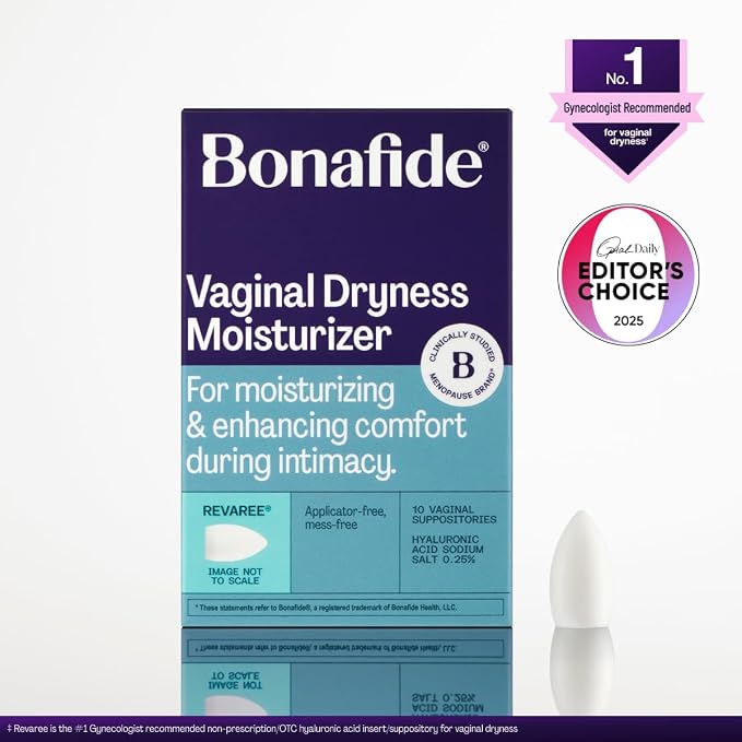 Bonafide Vaginal Moisturizer for Dryness Relief Revaree – 5 mg Hyaluronic Acid – Hormone-Free, Estrogen-Free – For Mild to Moderate Vaginal Dryness & Everyday Comfort — 2-Month Supply