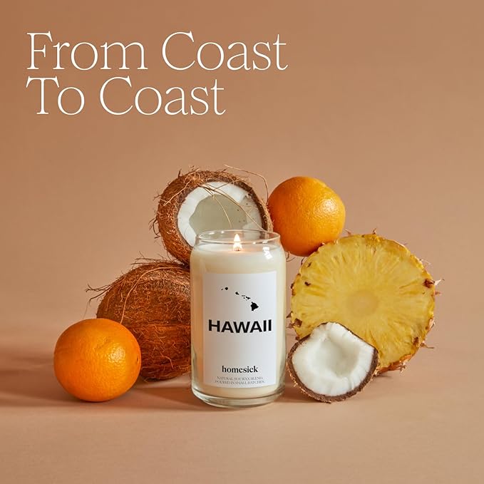 Homesick Premium Scented Candle, Nevada - Scents of Lemon, Orange, Patchouli, 13.75 oz, 60-80 Hour Burn, Natural Soy Blend Candle Home Decor, Relaxing Aromatherapy Candle