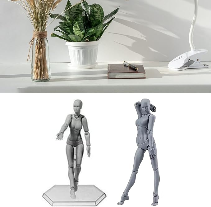 PVC Drawing Figure Action Mannequin, PVC Drawing Figure Model Drawing Figure Mannequin, Action Figure Body, for Sketching, Painting, Drawing, Female Artist (Male) (Women #14)
