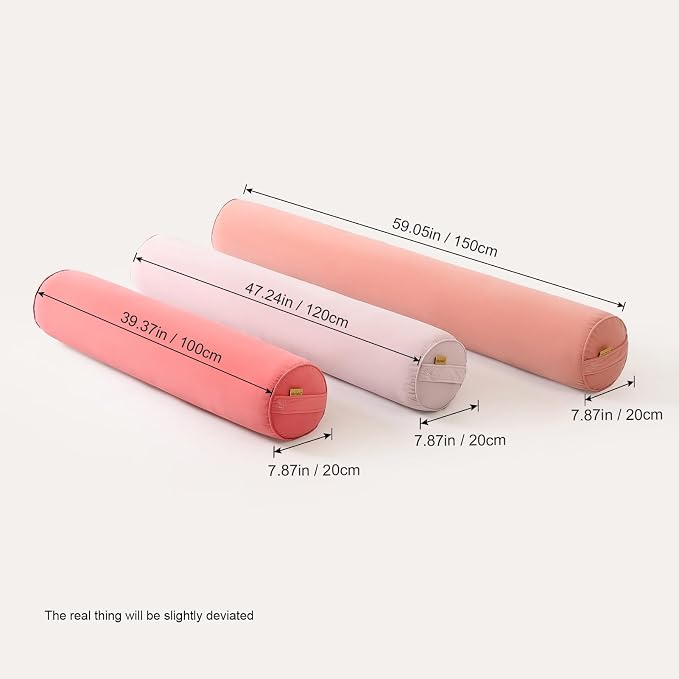 Body Pillow for Adults,Long Round Pillow,Big Cylindrical Pillow,Large Full Bolster Pillows for Side Sleepers (Blush Pink, 39.37"*7.87")