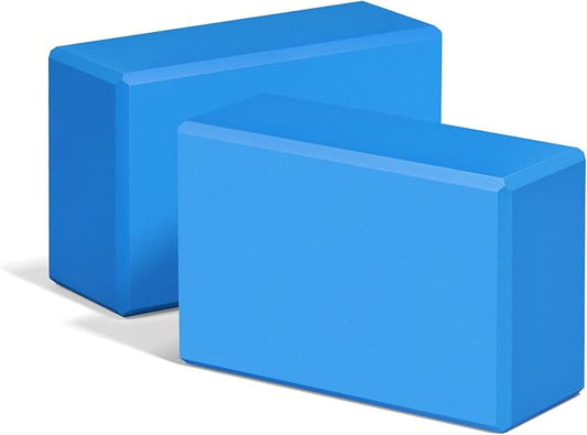Yoga Blocks 2 Pack, 9"x6"x3" High-Density EVA Foam Yoga Block, Non-Slip Yoga Blocks for Yoga, Pilates Meditation, Stretching and Toning, Supportive, Latex-Free