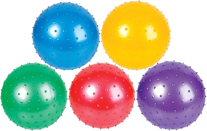 Rhode Island Novelty 7 Inch Knobby Balls Assorted Colors, 5 Pack