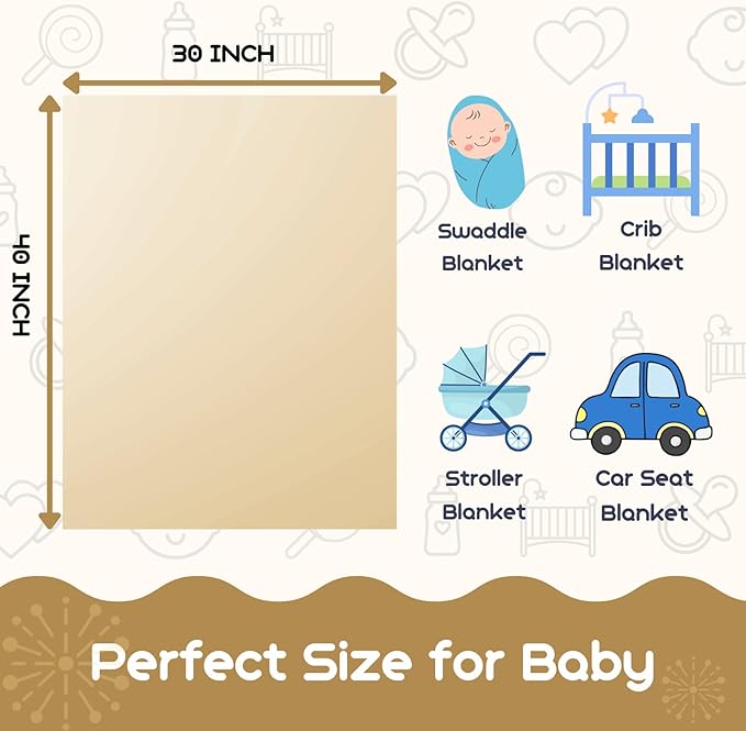 Yurhap Leopard Print Baby Blanket Fleece Baby Blankets for Boys Girls, Ultra Soft Cozy Fluffy Infant Toddler Newborn Receiving Blankets for Crib Stroller, 30"x40", Cream