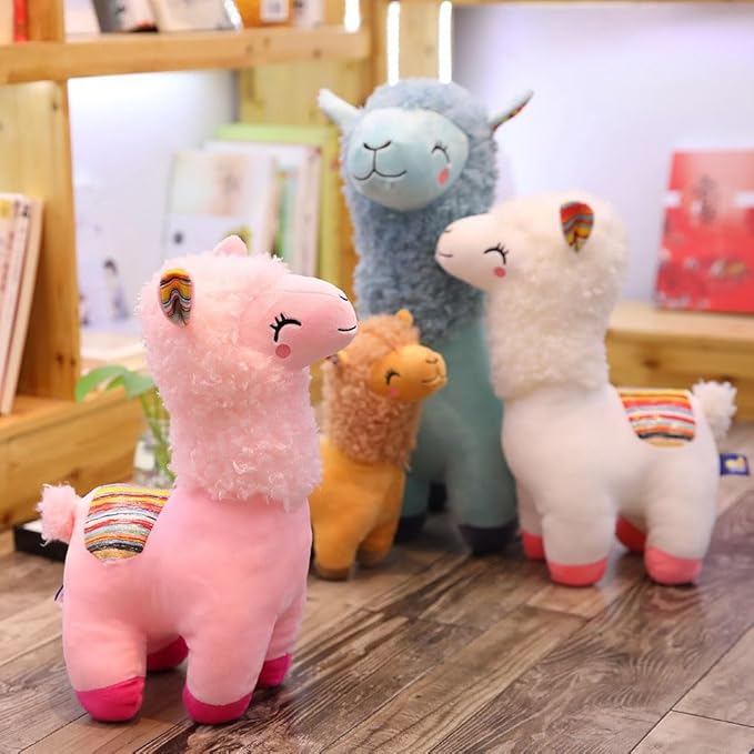 Llama Stuffed Animal Cute Alpaca Plush Toy 10 inch for Girls Boys(alcapa yinghua White)
