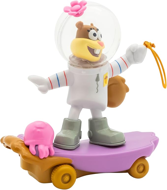 SpongeBob SquarePants, Jelly Fishinâ Gliders Sandy Cheeks, 5â€ Pull-Back Racing Toy with Jellyfishing Action, Ages 3+