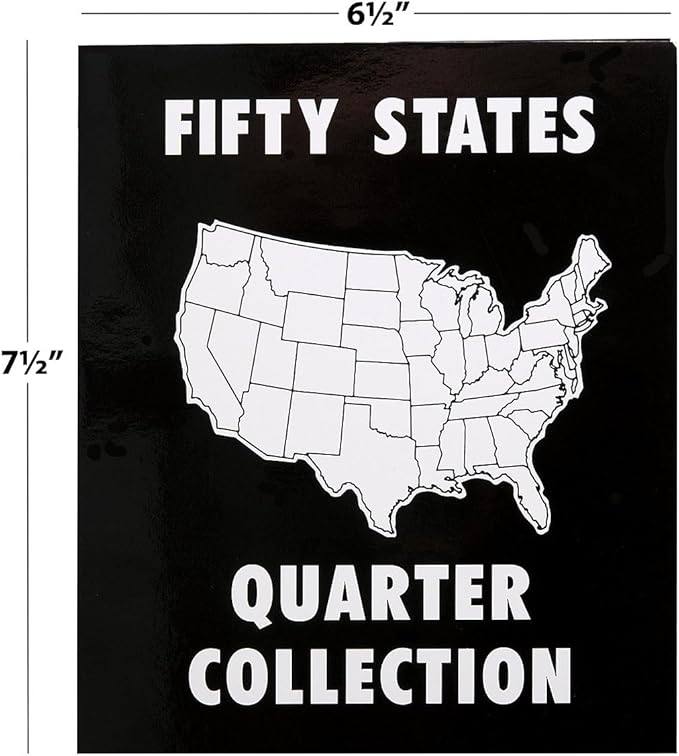 Current Collector 50 States Quarter Album - 1999-2009 Hard Cover United States Coin Collection Holder & Display Book, American History, Fun & Educational Currency Collection, 12-¾” x 7-½” Organizer