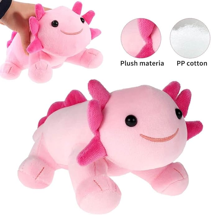 Axolotl Plush Toy, 10.8” Soft Cute Axolotl Stuffed Cotton Plush Pillow Kawaii Salamander Animal for Boys Girls Kids Gift (Pink)