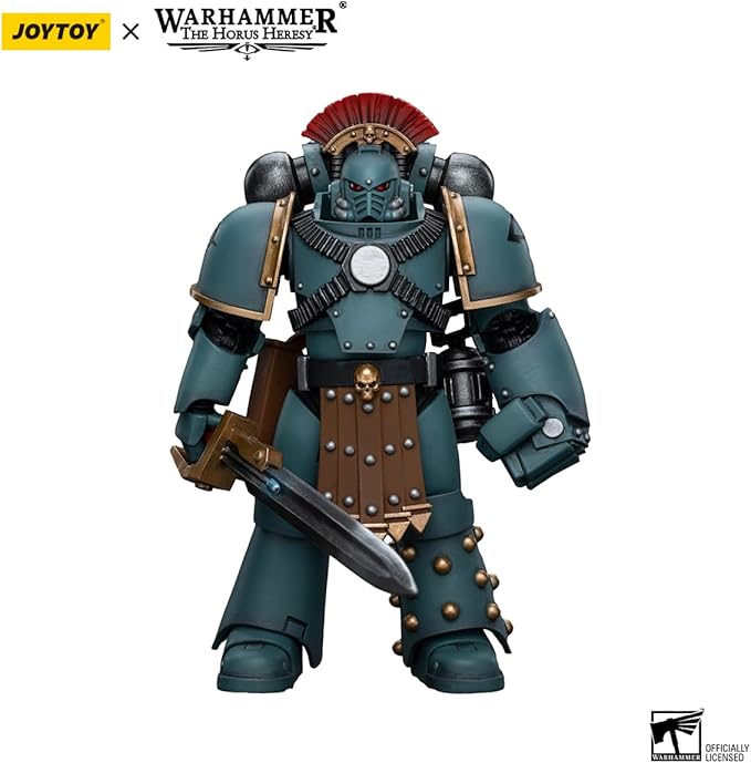 Joytoy Warhammer The Horus Heresy Sons of Horus 1:18 Action Figure Mecha Joy Toy MKIV Tactical Squad Sergeant with Power Fist Collection Model Anime 4.88 inch