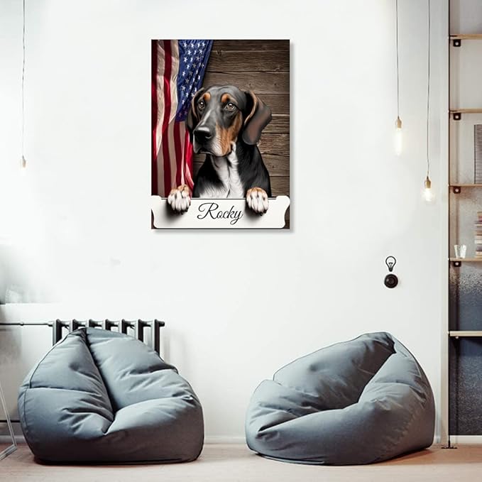 Custom Wooden Jigsaw Puzzles with Your Dog's Name on Australian Hound Art Print - 300 500 1000PCS Puzzles Game and Home Wall Decor