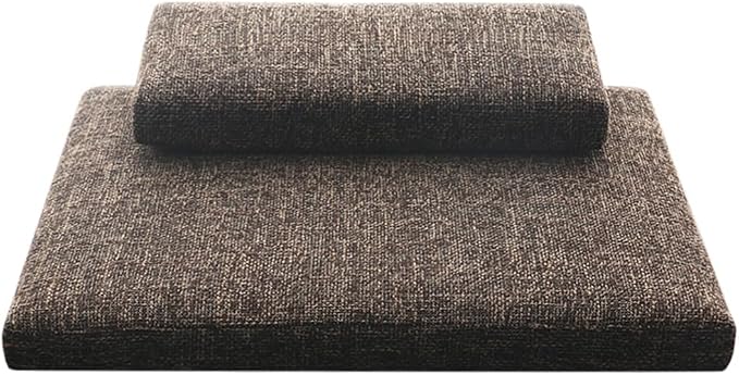 Portable Foldable Meditation Cushion Mat Set with Washable Cotton Linen Cover, Larger Yoga Mat Bolster Floor Pillows Seating for Adults Meditation Accessories coffee1-80CM