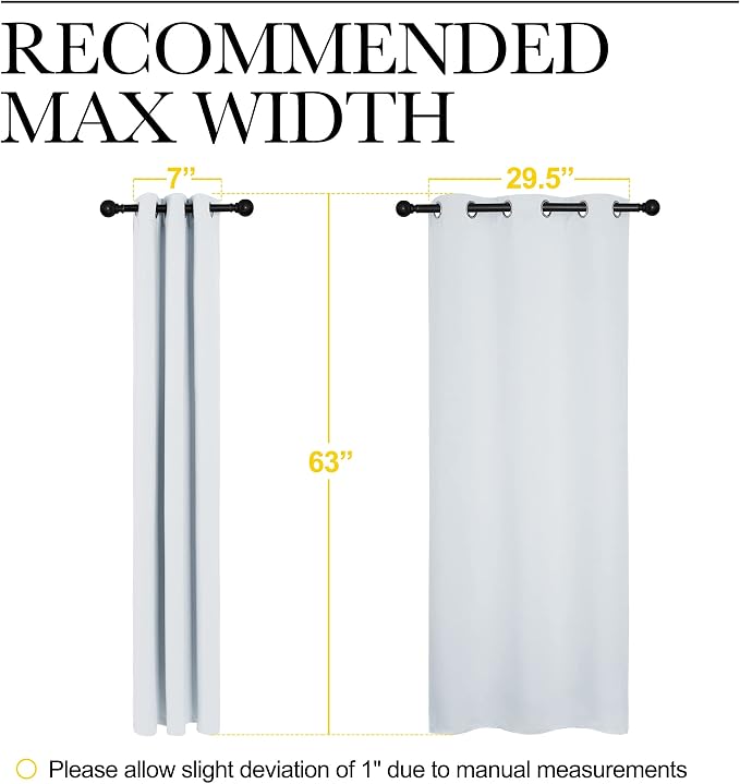 NICETOWN Room Darkening Draperies Curtains Panels, Window Treatment Thermal Insulated Grommet Room Darkening Curtains/Drapes for Bedroom (Greyish White, 2 Panels, 34 by 63)